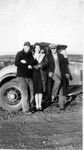 Claus Winberg, Ruth Bundy, and Bob, early to mid 1930's. The car in the background is a Hudson Essex, and the Bundy family is known to have owned one, so this picture was probably taken around Lake City in the very early 1930's when Claus and Bob were working together in a CCC camp near there.(Original: Bob Hart, from Bob Winberg's photo album)