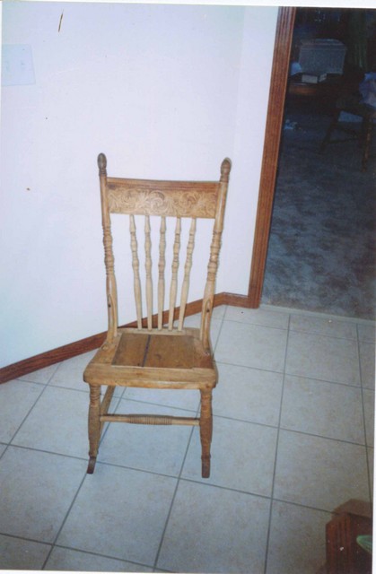 Lucy Bundy's rocking chair is in the possession of descendants of her son William. Lucy told her granddaughter Mary that this chair was handed down to her from her adoptive parents, Benjamin and Ida Boughton. (Original: Mary MacLeod)