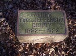 Gravestone of Thomas Jefferson Bundy in Old Bundy Cemetery, Huston Township, Clearfield County, Pennsylvania. Downloaded from the Internet.