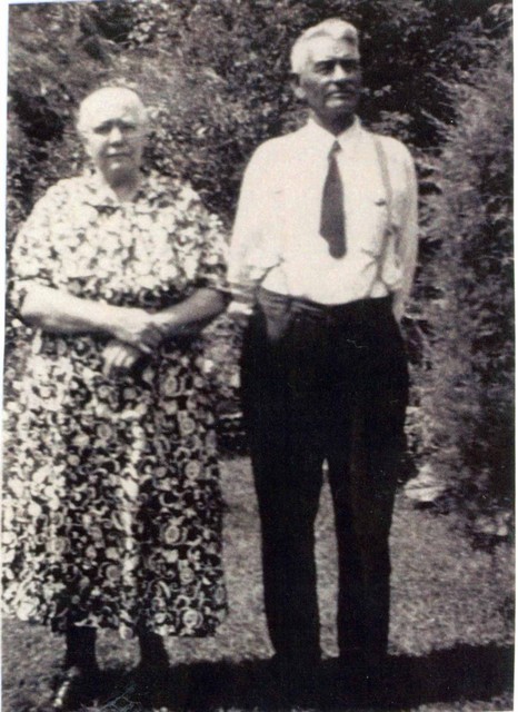 Alex LaBathe and Marie on their 45th wedding anniversary, 1938.  (Original: Alice Robinson)