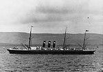 "The steamship City of Paris, a 10,499 gross ton twin screw passenger liner, was built at Glasgow, Scotland. Completed in 1889, she soon began a series of record trans-Atlantic passages, earning the "Blue Ribband" for fast passenger service. She was transferred to the U.S. flag in 1893 and renamed Paris, but remained active on the passenger route between the U.S. and England." (Picture and caption from http://www.history.navy.mil/photos/sh-civil/civsh-c/c-paris.htm)