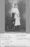 This picture, annotated on the back as "Edith Olson" to "Uncle Charley and Aunt Clara", is the daughter of Charles and Mary (Mattson) Olson. (Original: Mary Hundeby)