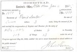 David Soules Homestead Document, 4 January 1865