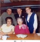 Back: Bob Winberg, Claus Winberg, June (Bundy) Winberg, Front: Esther (Winberg) Fritscher, Clara (Mattson) Winberg, March 1967.  (Original: Mary Hundeby)