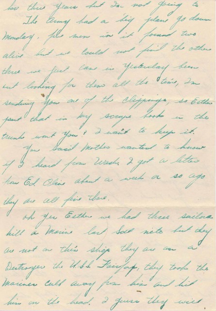 Letter from Bob to his sister, Esther, 14 Dec 1935, page 2.  (Original: Bob Hart)
