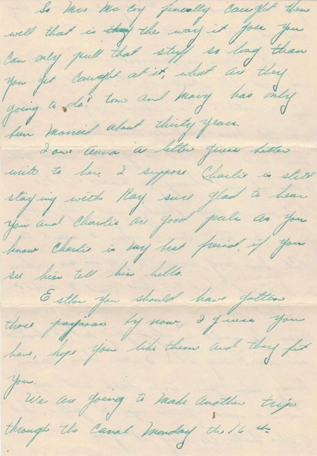 Letter from Bob to his sister, Esther, 14 Dec 1935, page 4. (Original: Bob Hart)