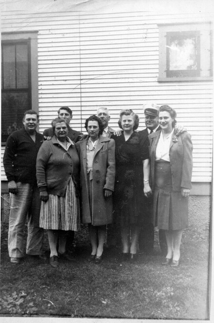 The Winberg family, around 1950. Standing in back, l to r: Claus, Ray, Charles, and Bob. Front, l to r: Clara, Annie, Edith, and Esther.