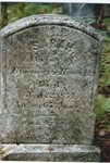 Sarah (Bliss) Hewitt's gravestone in Hewitt Cemetery, Hollywood, Clearfield County, Pennsylvania. Inscription: Hewitt, Sarah w/f Ebenezer, died Jan. 22, 1854 in her 67th year. (Original: Anne Sturgis, downloaded from findagrave.com)