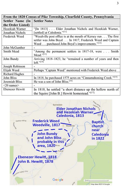 Article: John Bliss, John Bundy, Ebenezer Hewitt, 1820 Census, page 3