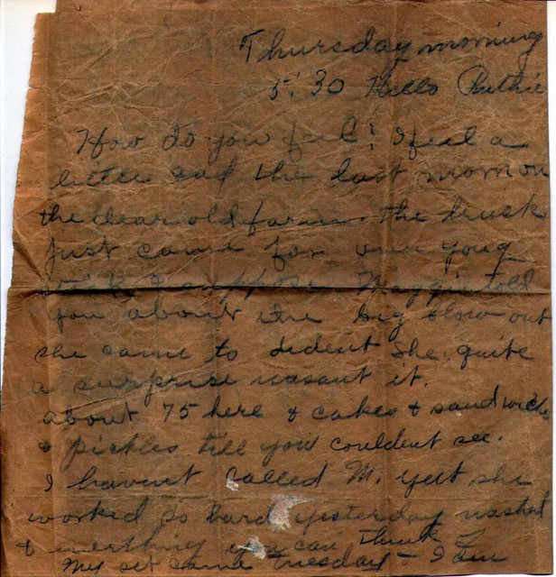 Letter Lucy Bundy to Ruth Bundy circa Oct 1926 Page 1