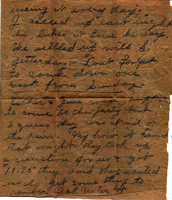 Letter Lucy Bundy to Ruth Bundy circa Oct 1926 Page 2
