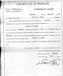 20 July 1927, Probate Certificate