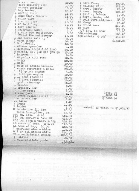 29 September 1927: Inventory and Appraisement of Francis Bundy's estate, Page 4