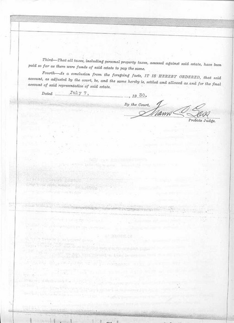 7 July 1930: Order Allowing Intermediate Account, Page 2