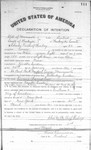 Charles Winberg Immigration Documents, page 1.  (Original: Alice Robinson, from Ironworld Heritage Center, Chisholm, MN)
