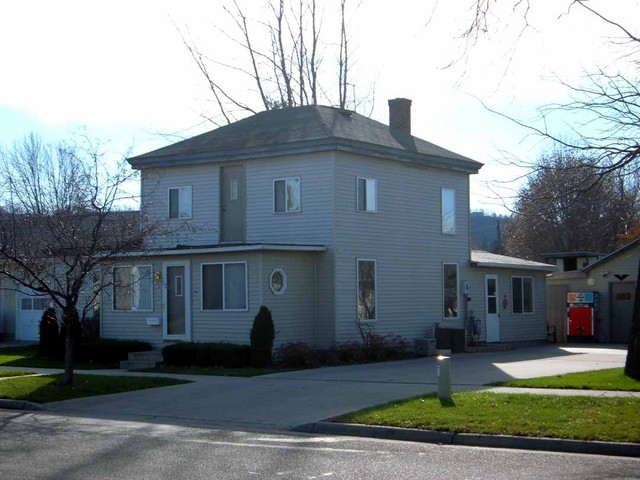 This location is the second house in Lake City Francis owned, it is across the street from the first house.  The address is 612 Garden St, Lake City, and is where Lucy and her six children lived for a while after Francis died. The day before he died, Francis and Lucy were working on remodeling this house, and he worked on the roof around the chimney. In the 1930 Census, Lucy and her six children are all listed here.  Esther and Lindsey, the children of Francis by Bertha Segar, did not live here then.  Lindsey stayed on Francis Bundy's farm, and was sending the income from that farm to Lucy.  44.44345, -92.26368 (Photograph by Bob Hart, November 2004)