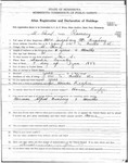 Ingeborg Winberg Immigration Documents, page 1.  Under immigration laws at the time, because Fred married Ingeborg before he was naturalized, Ingeborg became an alien and also had to go through the naturalization process (this law was changed in the 1920's).   (Original: Alice Robinson, from the Ironworld History Center, Chisholm, MN)