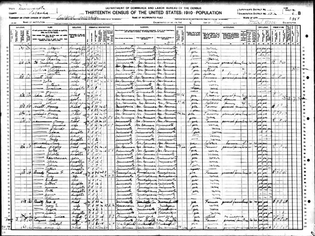 1910 Census, Minnesota, Wabasha County, Gillford Township. Francis and Lucy were living on the farm originally homesteaded by Thomas Jefferson Bundy along with Francis' two children by his first marriage to Bertha Segar, and four of the eventual six children of Francis and Lucy.